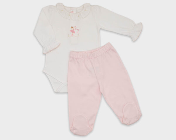 BODY CON PANTALÓN BAILARINA - BLANCO / ROSA