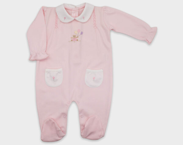 ENTERIZO SMOCK COSTADOS OSA GLOBO - ROSA