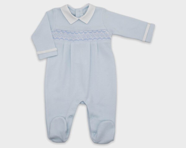 ENTERIZO SMOCK PUNTO ROMA - CELESTE