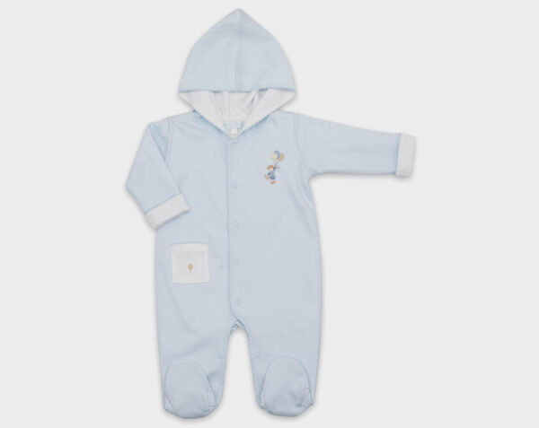 BABY BASIC CON CAPUCHA NIÑO GLOBO - CELESTE