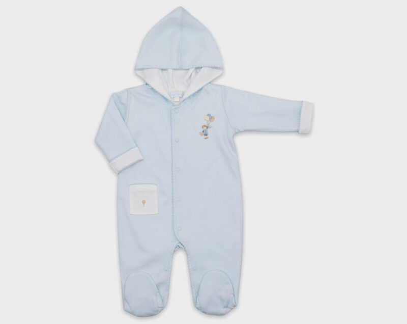 BABY BASIC CON CAPUCHA NIÑO GLOBO - CELESTE