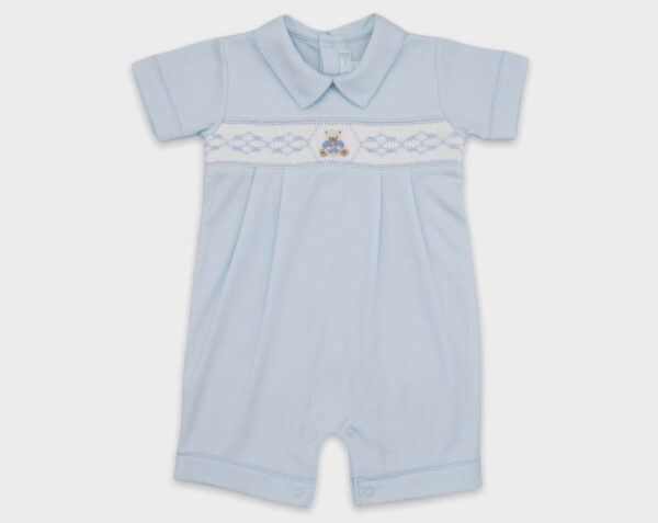 ENTERIZO CORTO SMOCK OSO - CELESTE