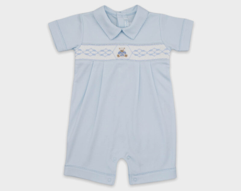ENTERIZO CORTO SMOCK OSO - CELESTE