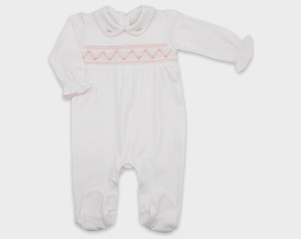 ENTERIZO SMOCK ROSA BLANCO