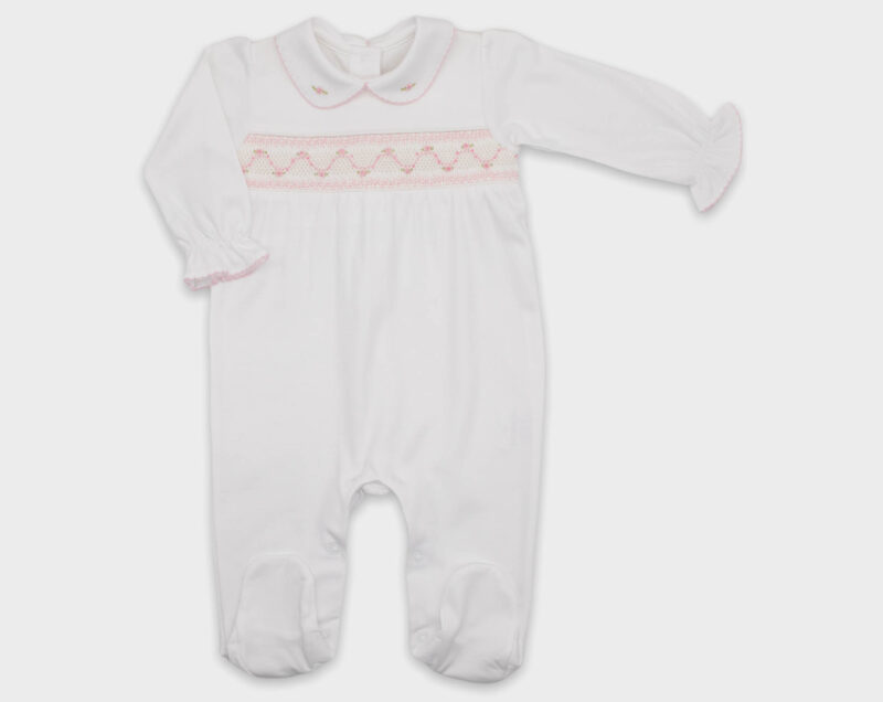 ENTERIZO SMOCK ROSA BLANCO