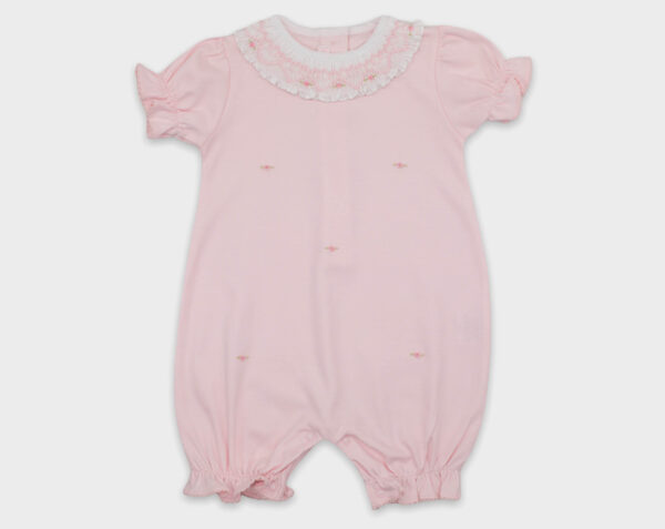 ENTERIZO CORTO SMOCK GAMUZA ROSA W20