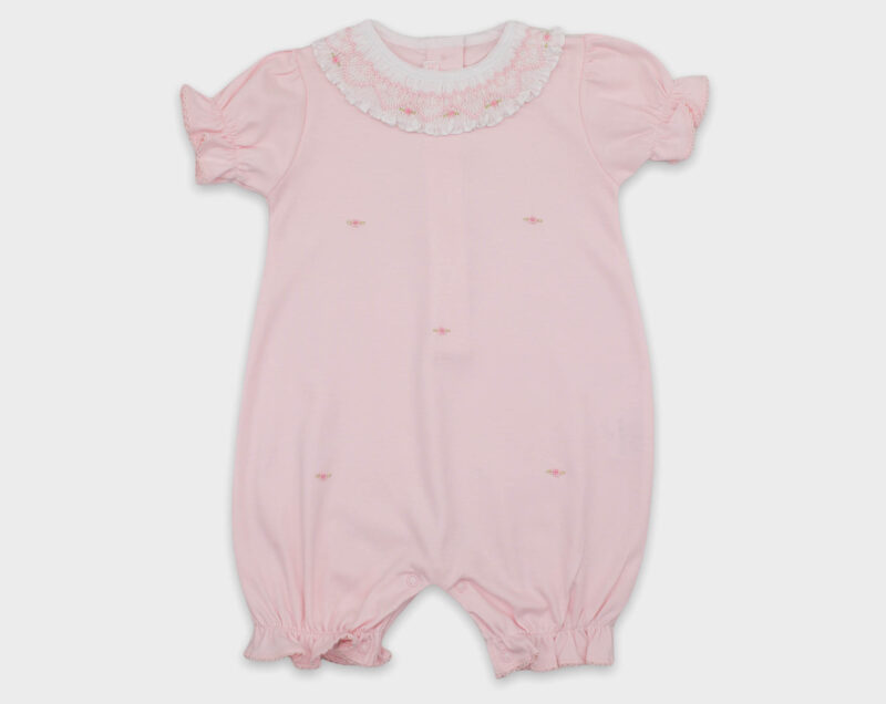 ENTERIZO CORTO SMOCK GAMUZA ROSA W20